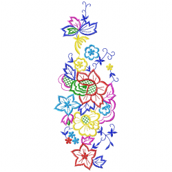 Flowers And Tree Embroidery Design 7